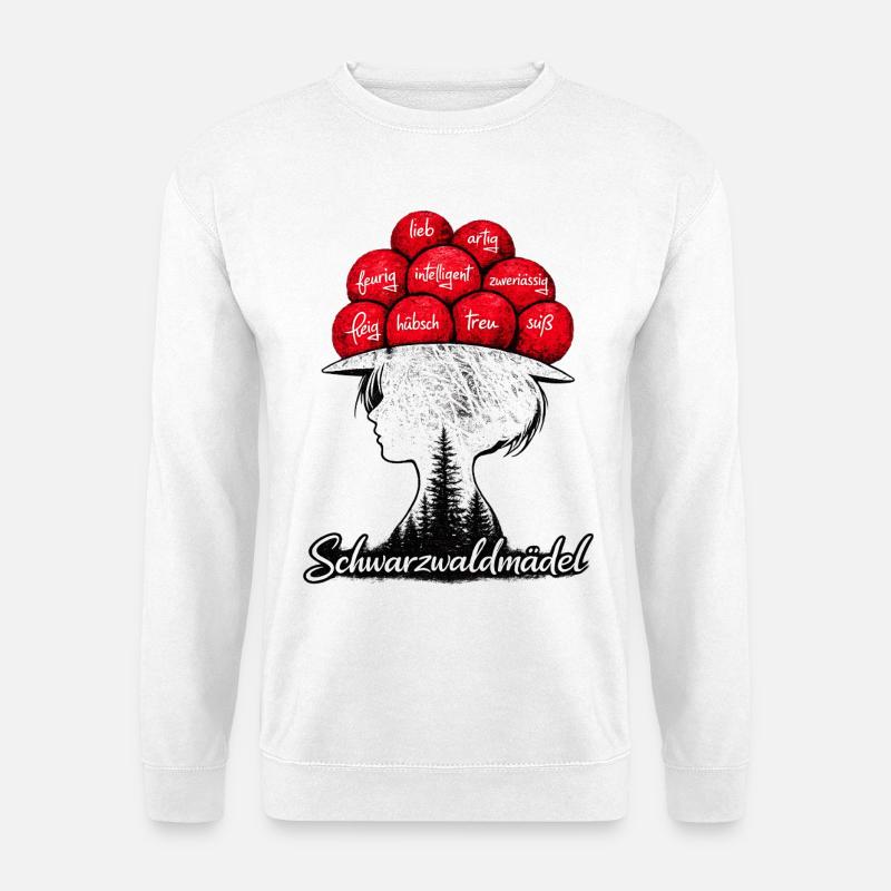 Schwarzwaldmädel Bollenhut Schwarzwald Grunge - Unisex Pullover - Weiß