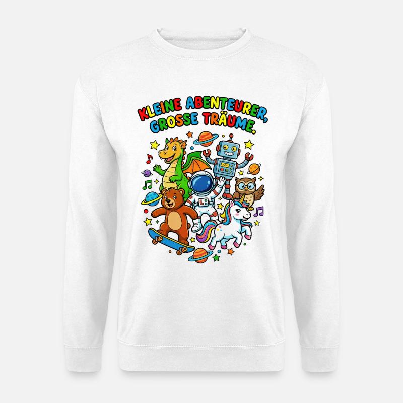 Kleine Abenteurer Große Träume - Unisex Pullover - Weiß