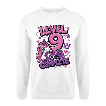 Level 9 Complete Unicorn Controller Girl - Unisex Sweatshirt - white - Front
