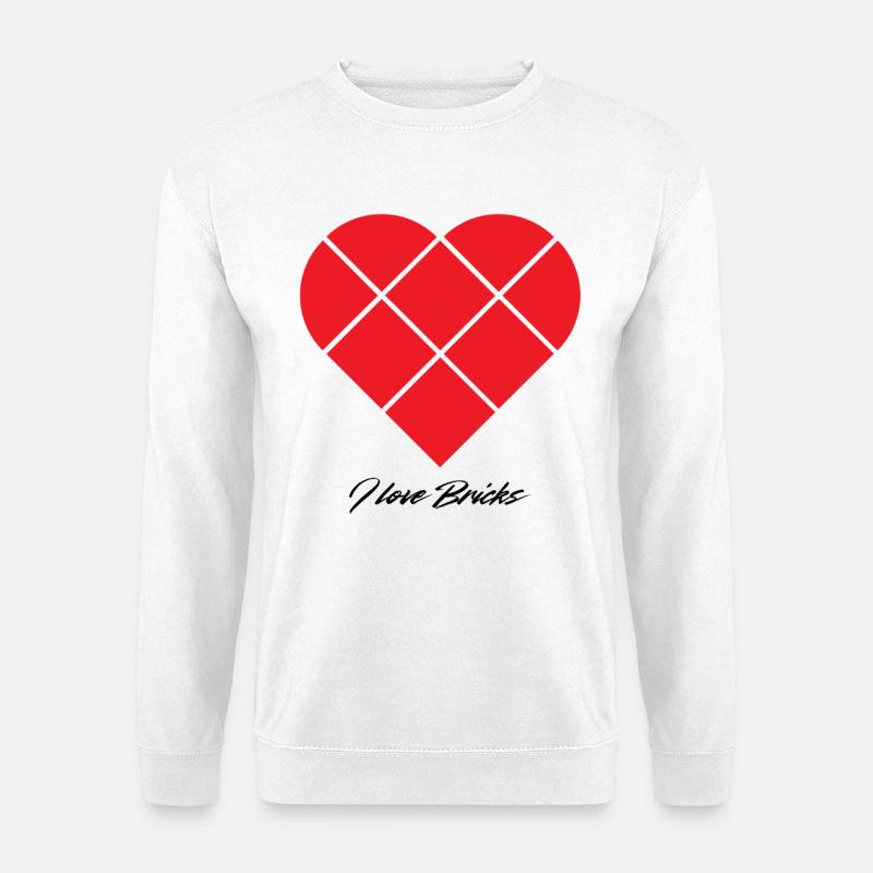 Klemmbausteine Herz - Unisex Pullover - Weiß