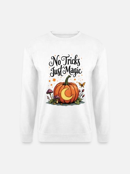 No Tricks Just Magic Kürbis - Unisex Pullover - Weiß