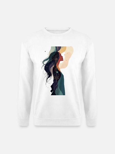 Kosmische Seele mit Geometrie - Unisex Pullover - Weiß
