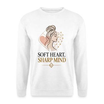 Goldene Herz Silhouette Stil - Unisex Pullover - Weiß - Vorne - Alina (178cm) & Michal (187cm)