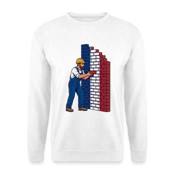 Frankreich aufbauen, eine Metapher für Arbeit und Nation - Unisex Pullover - Weiß - Vorne - Alina (178cm) & Michal (187cm)