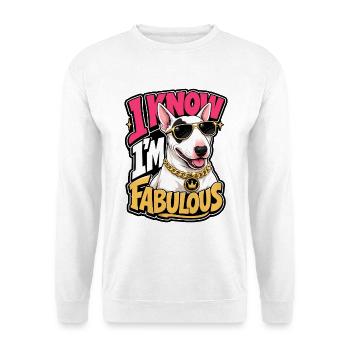 Bullterrier - Unisex Pullover - Weiß - Vorne - Alina (178cm) & Michal (187cm)