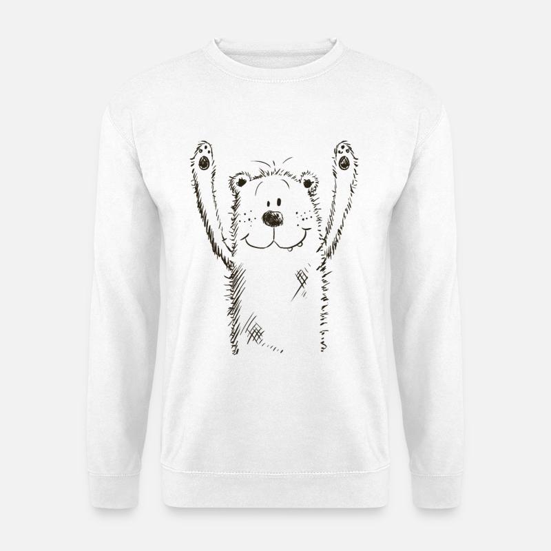 Witzer Bär I Bärchen I Teddy I Eisbär Comic - Unisex Pullover - Weiß