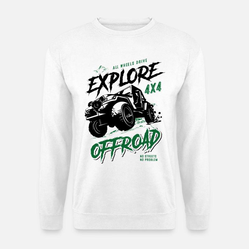 Explore - Offroad-fahrzeuge - 4x4 all wheels drive - Unisex Pullover - Weiß
