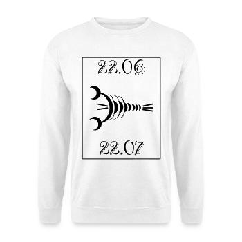 Cancer Zodiac Sign – Minimal Astrology Design - Unisex Pullover - Weiß - Vorne