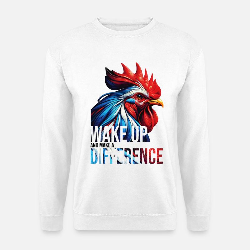 WAKE UP AND MAKE A DIFFERENCE - Unisex Sweatshirt - white