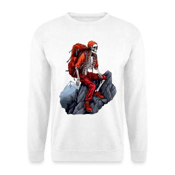 Skelette Bergsteiger / Wandern Skelett - Unisex Pullover - Weiß - Vorne