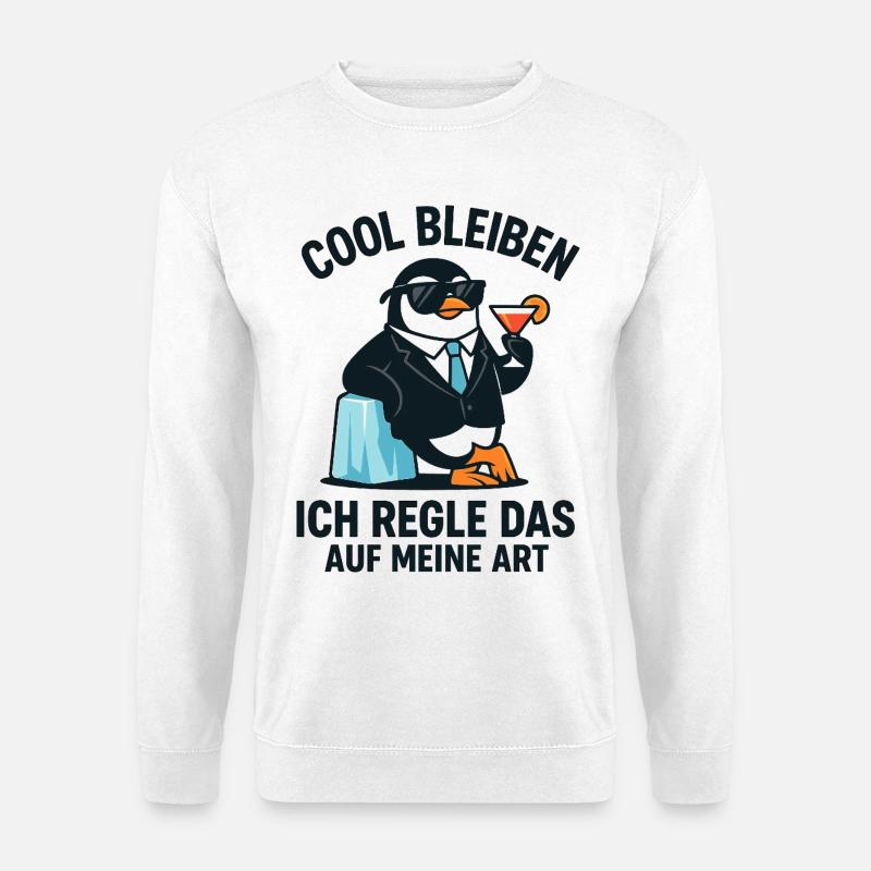 Penguin Cocktail Anzug - Unisex Pullover - Weiß