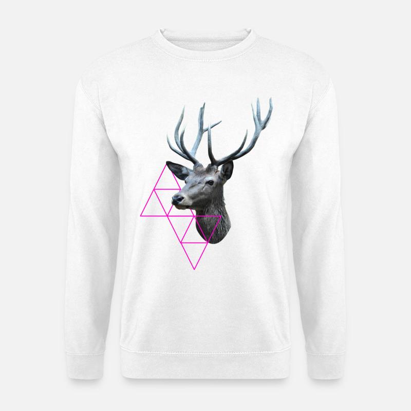 Hipster Hirsch - Unisex Pullover - Weiß