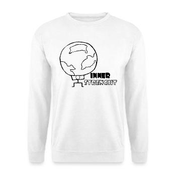 inner strength - Unisex Pullover - Weiß - Vorne - Alina (178cm) & Michal (187cm)
