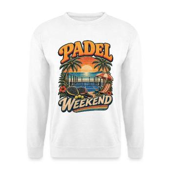 Padel Wochenende | Vintage Padel Weekend - Unisex Pullover - Weiß - Vorne - Alina (178cm) & Michal (187cm)