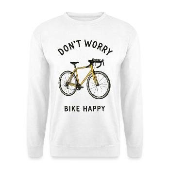 Bike happy - Unisex Pullover - Weiß - Vorne - Alina (178cm) & Michal (187cm)