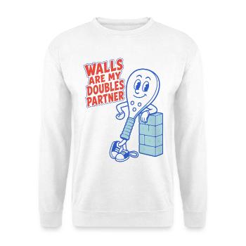 Padel – Walls Are My Doubles Partner - Unisex Pullover - Weiß - Vorne - Alina (178cm) & Michal (187cm)
