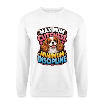 Kavallerier King Charles Spaniel - Unisex Pullover - Weiß - Vorne - Alina (178cm) & Michal (187cm)