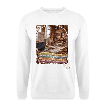 Heuschrecke JOGUE Finanzberaterin in 4 Sprachen - Unisex Pullover - Weiß - Vorne - Alina (178cm) & Michal (187cm)
