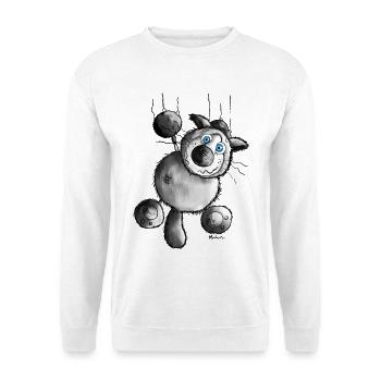 "Crazy Cat" - tee shirt motif - Siamois Chat - Sweat-shirt Unisexe - blanc - Devant