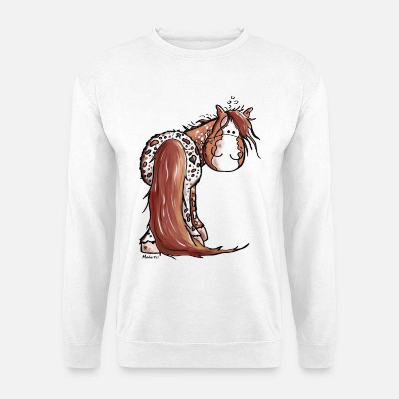 Goldiger Appaloosa - Westernpferd - Unisex Pullover - Weiß