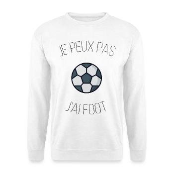 je peux pas j ai Foot, sport - Sweat-shirt Unisexe - blanc - Devant