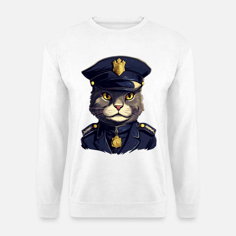 Katzen Polizei - Unisex Pullover - Weiß
