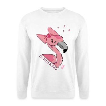Écolier, Flamant rose - Sweat-shirt Unisexe - blanc - Devant