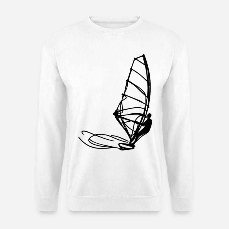 Windsurfen Skizze - Unisex Pullover - Weiß