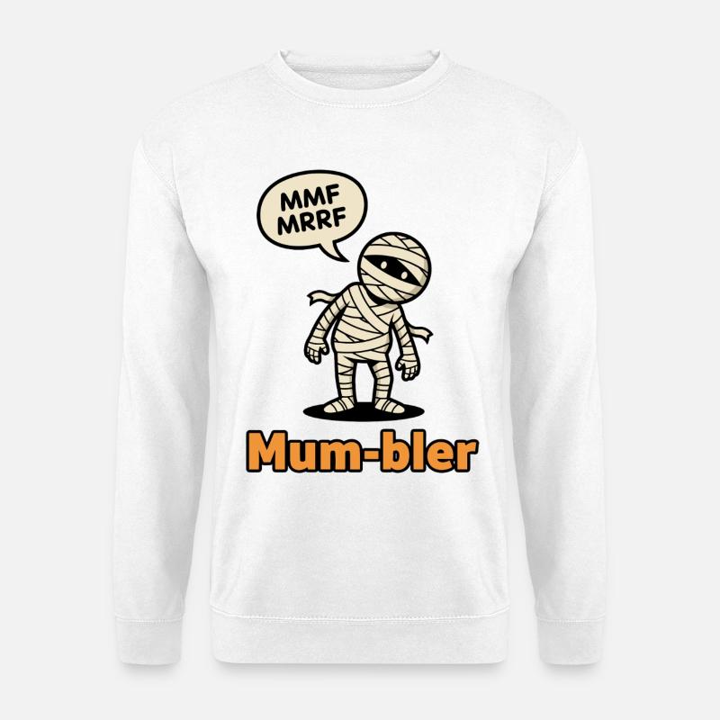 Mummy Character with Speech Bubble - Unisex Sweatshirt - white