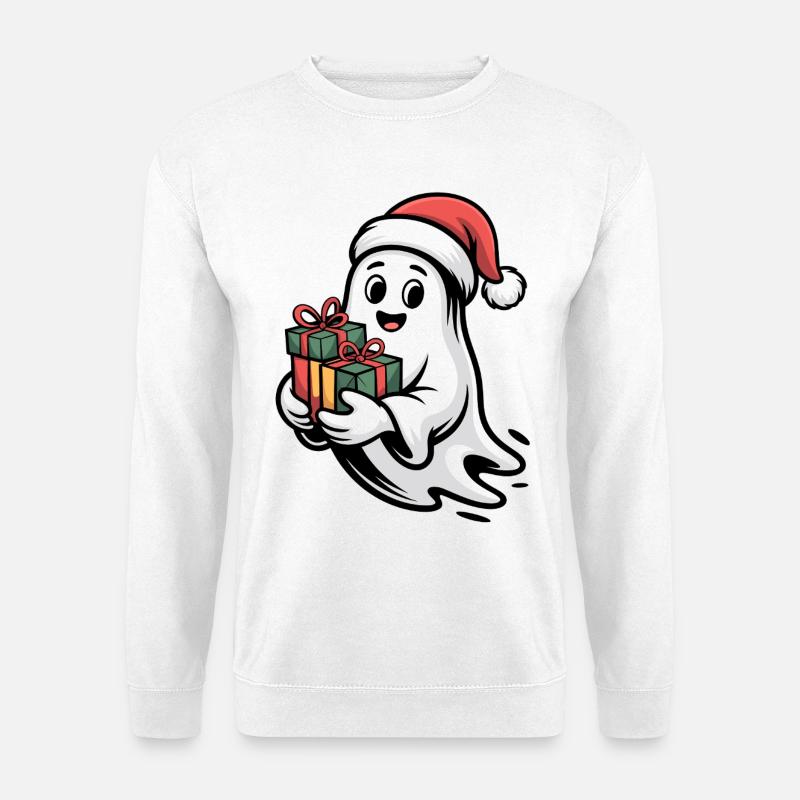 Weihnachtsgeist mit Geschenken - Unisex Pullover - Weiß