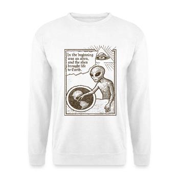 Alien Origin Theory Shirt for Sci-Fi and Art Lover - Unisex Sweatshirt - white - Front