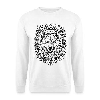 Wolfskopf - Unisex Pullover - Weiß - Vorne