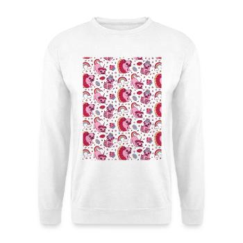 Niedliches Hunde Muster für Hundeliebhaber - Unisex Pullover - Weiß - Vorne