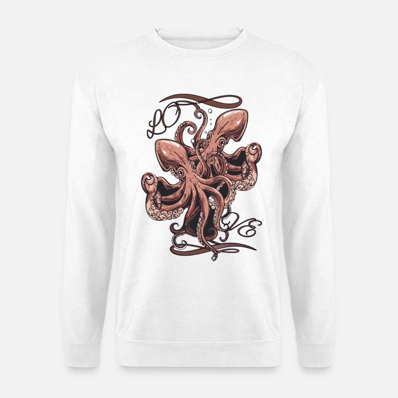 Oktopus in love - Unisex Pullover - Weiß