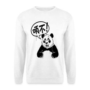 Talkative Panda in Black and White Cartoon - Unisex Sweatshirt - white - Front