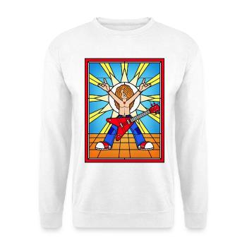 Stained Glass Rock Guitarist - Unisex Sweatshirt - white - Front