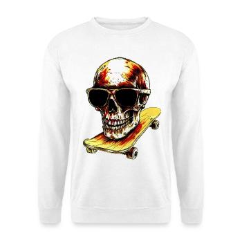 Skateur Skull - Sweat-shirt Unisexe - blanc - Devant