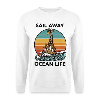 Girafe Marin Sail Away Ocean Life - Sweat-shirt Unisexe - blanc - Devant