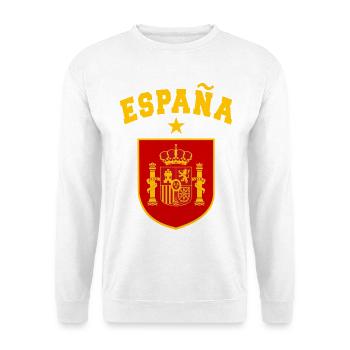 SPANIEN SPAIN España EUROPA SPANISCHE SPORT FAN - Unisex Pullover - Weiß - Vorne - Alina (178cm) & Michal (187cm)