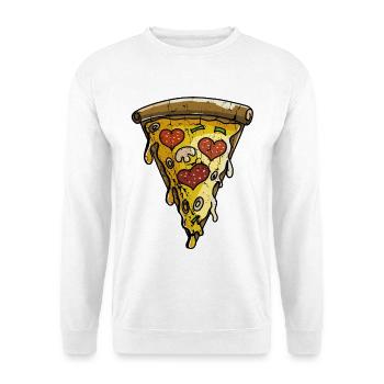 Washed and Worn Pizza Piece - Pizza - Love - Unisex Sweatshirt - white - Front
