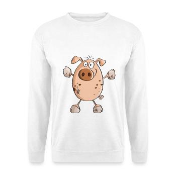 Hug Me Schwein - Schweine - Ferkel - Schweinchen - Unisex Pullover - Weiß - Vorne