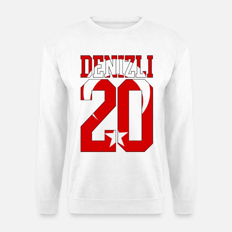 Denizli 20 Türkische Flagge - Unisex Pullover - Weiß