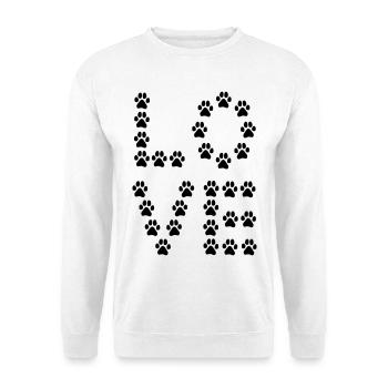 Paw Print Love – Minimal Dog & Pet Design - Unisex Pullover - Weiß - Vorne