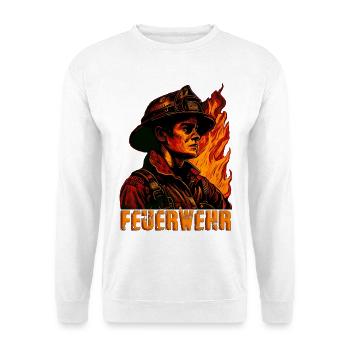 Feuerwehr / Feuerwehrmann - Unisex Pullover - Weiß - Vorne