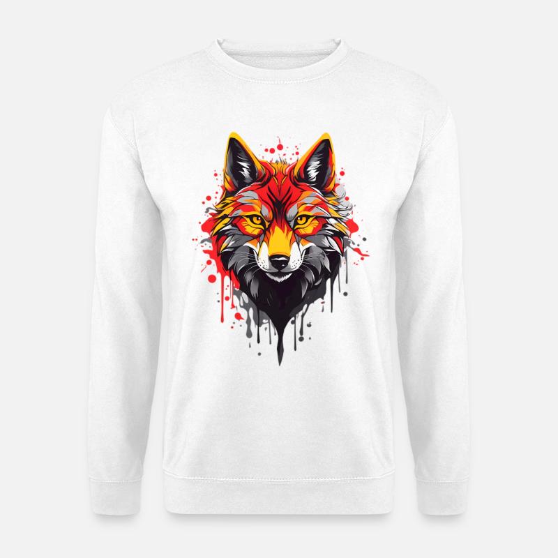 Coole Wolf - Unisex Pullover - Weiß