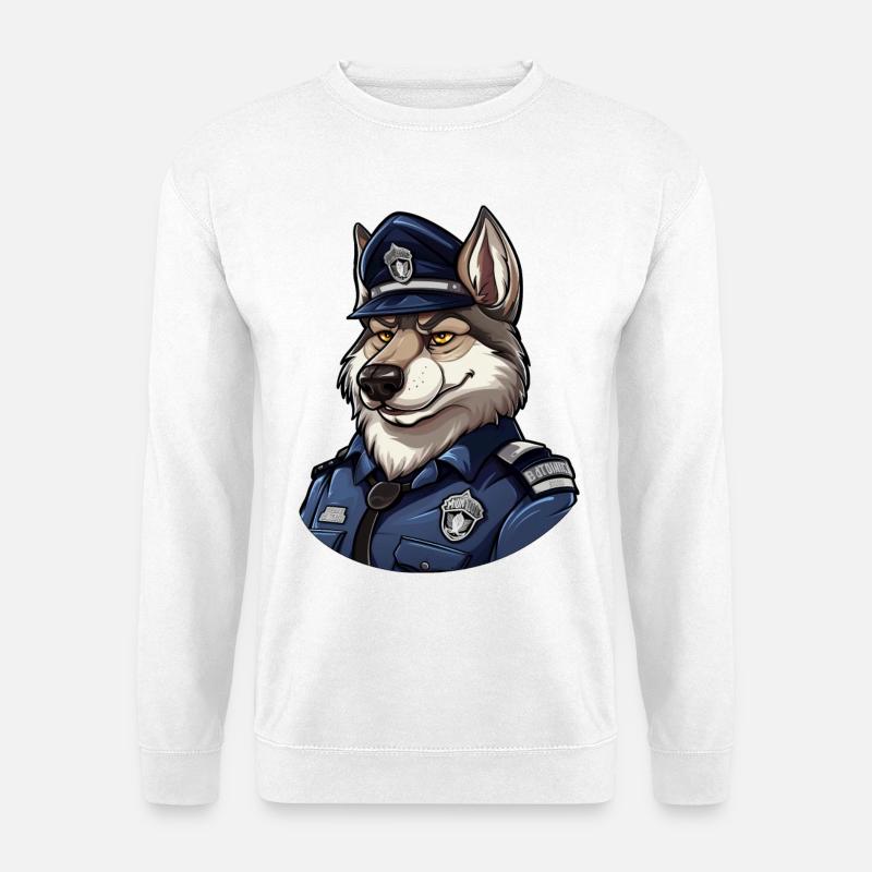 Polizei Wolf - Unisex Pullover - Weiß