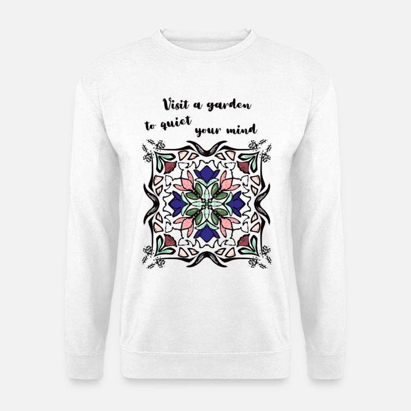 Meditation im Garten - Unisex Pullover - Weiß