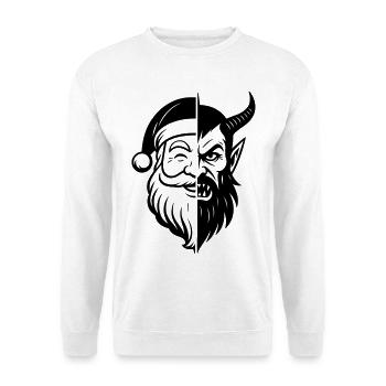 Weihnachtsmann und Weihnachtsmann Peitscher - Unisex Pullover - Weiß - Vorne