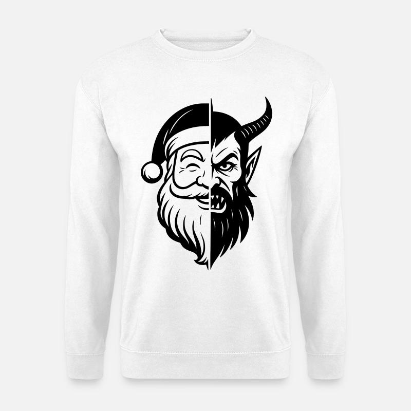 Weihnachtsmann und Weihnachtsmann Peitscher - Unisex Pullover - Weiß