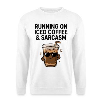 Café glacé avec une pointe de sarcasme - Sweat-shirt Unisexe - blanc - Devant